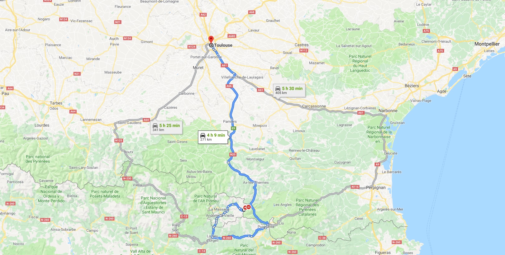 Route pour se rendre à Andorre Pas de la Case 2019