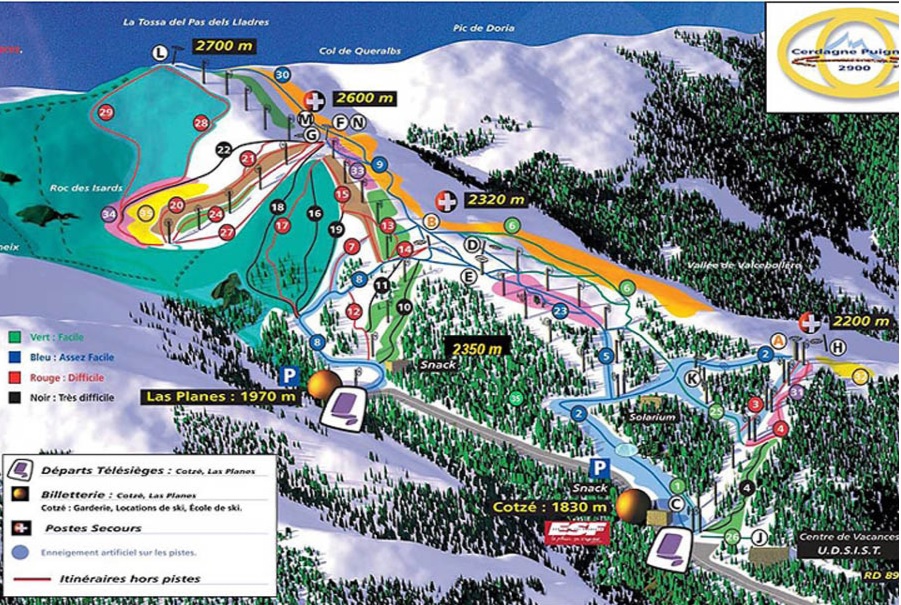 Domaine skiable de Puigmal qui culmine à 2700 mètres
