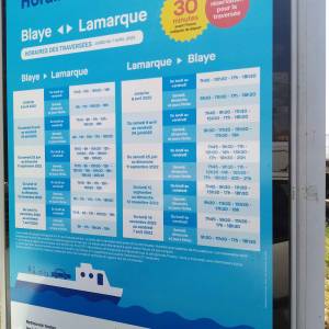 Tarifs et horaires 2022 du ferry Blaye vers Lamarque et Lamarque vers Blaye