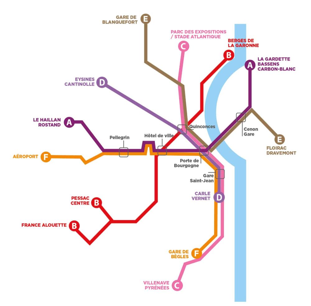 Le réseau de Tramway de Bordeaux à partir de décembre 2025 et pour 2026