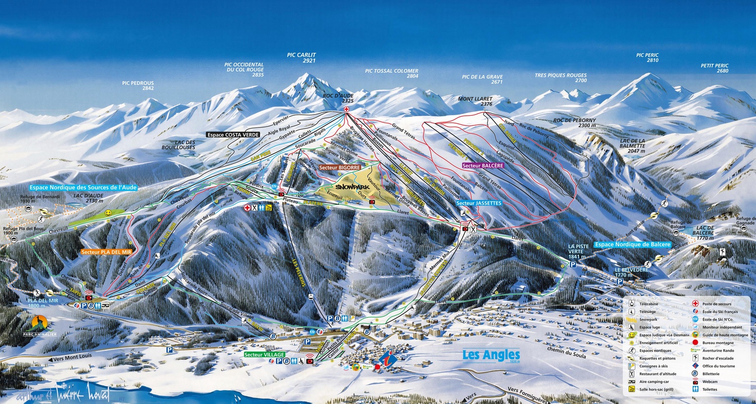 Plan des pistes des Angles